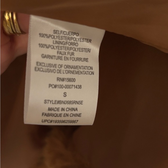 Democracy faux fur jacket rust brown sz S - Picture 4 of 6